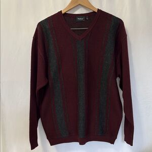 Wolsey Men's wool Burgundy and Gray Sweater Sz Large